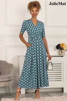 Jolie Moi Green Paislyn Pleat Jersey Maxi Dress (279715) | $118