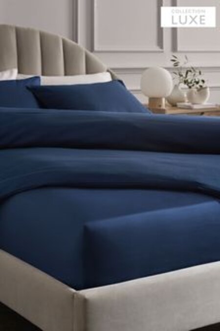 Navy 300 Thread Count Collection Luxe Deep Fitted 100% Cotton Sheet (280000) | €28 - €46