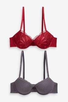 Lot de deux soutiens-gorge Emily push-up brodés à balconnets