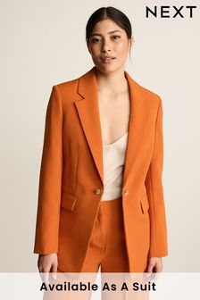 Orange Tailored Crepe Edge to Edge Fitted Blazer (281181) | $85