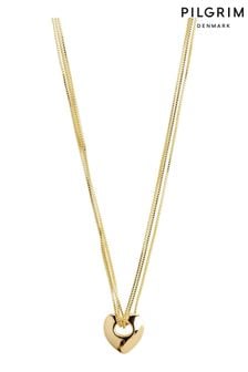 PILGRIM Gold Tone Unisex Wave Heart Necklace (281673) | €47