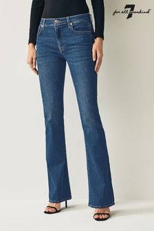 7 For All Mankind Dark Blue Bair Eco Rinsed Bootcut Flare Jeans (281786) | $330