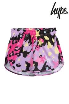 Hype. Girls Pink Leopard Doodle Shorts