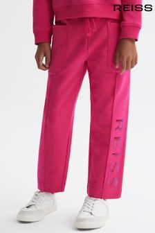 Reiss Bright Pink Mina Junior Drawstring Front Seam Joggers (282433) | AED230