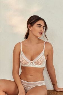 Blanc écru - Soutien-gorge Savannah Miller X Next en dentelle non rembourré à balconnet (282467) | €8