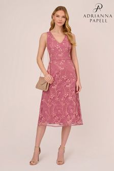 Adrianna Papell Pink Studio Floral Sequin Embroidery Dress (282632) | kr2 910