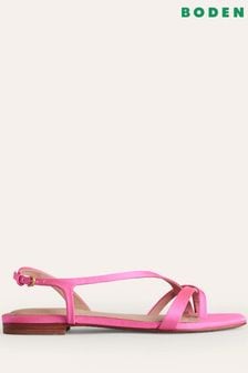 Boden Pink Satin Toe Loop Flat Sandals (282889) | €88