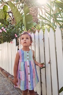 שמלה עם פסים בגווני קשת (3 חודשים עד גיל 7)