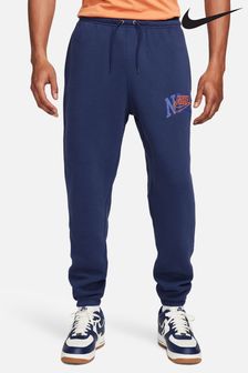 Albastru - Pantaloni sport din fleece cu manșete Nike Club (283817) | 388 LEI