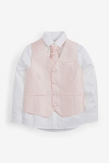 Pink Wedding Waistcoat, Shirt And Tie Set (12mths-16yrs) (284150) | $62 - $80
