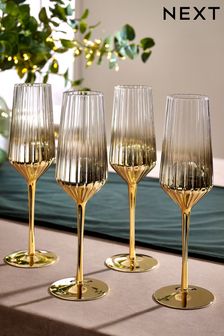 Gold Margot Champagne Flutes (284375) | $67