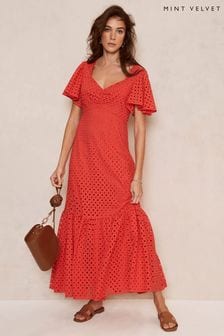 Mint Velvet Red Broderie Maxi Dress (284519) | €71