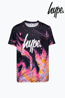 Hype. Girls Marble Swirl Black T-Shirt (284560) | AED100
