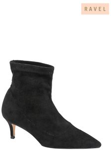 Ravel Black Dark Stretch Sock Ankle Boots (284569) | AED416