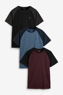 Blue Dark Base Mix Colour Raglan T-Shirts 3 Pack (284594) | kr405