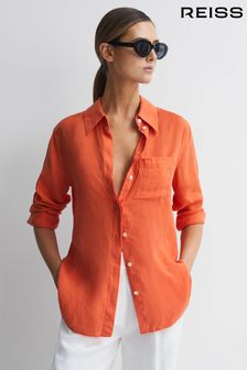 Reiss Orange Campbell Linen Long Sleeve Shirt (284643) | TRY 2.261