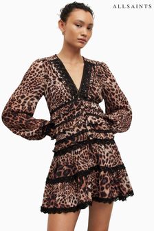 AllSaints Brown Zora Evita Dress (285268) | $316