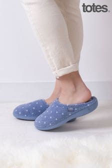 Totes Blue Isotoner Popcorn Terry Mules Slippers (285358) | €29