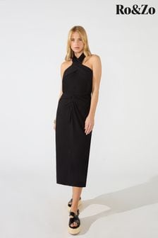 Ro&Zo Jersey Twist Front Black Skirt (286023) | €28