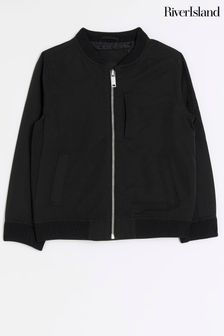 River Island Black Boys Smart Bomber Jacket (286197) | kr490