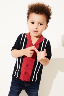 Knitted Rever Collar Button Through Polo (3mths-7yrs)