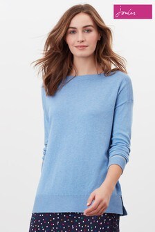 Joules Blue Vivianna Slash Neck Jumper