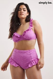 Simply Be Katerini Bikini-Top mit Bügeln und Lochstickerei, Rosa (286864) | 18 €
