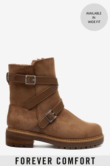 Bottes Forever Comfort® doublées en fausse fourrure avec brides à boucles