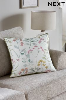 Бархатная подушка с цветочным принтом пастельного оттенка (287416) | €16