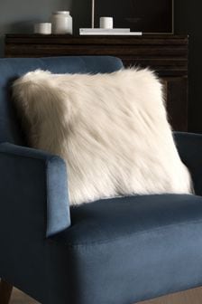 Cream Arctic Cosy Faux Fur Square Cushion (287842) | 9,440 Ft
