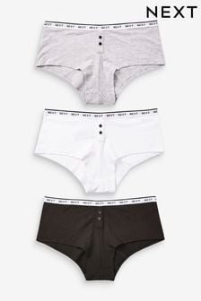 黑白 - 標誌男童短款女內褲 3件組 (287855) | HK$135