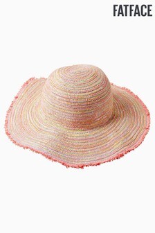 Casquette FatFace rouge à rayures multicolores et sequins