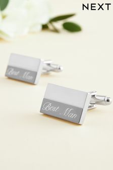 Silver Tone Best Man Engraved Wedding Cufflinks (288799) | €18