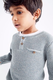 Pull Henley avec col boutonné (3 mois - 7 ans)