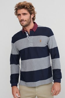 Navy Blue/Grey Long Sleeve Rugby Shirt (289766) | $39
