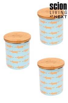 Scion 3 Piece Blue Mr Fox Tea, Coffee & Sugar Storage Jars (289898) | €71