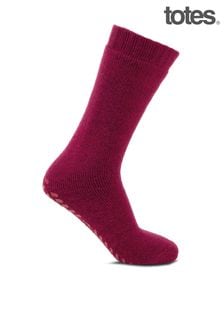 粉色 - Totes女士優質保暖羊毛混紡地板襪 (290067) | NT$560