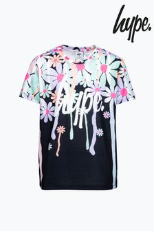 Hype. Girls Daisy Drip Black T-Shirt (290364) | €22.50