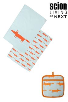 Scion Blue Mr Fox Pot Grab & Set of 2 Tea Towels (290812) | €40
