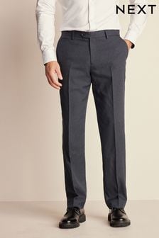 Navy Trimmed Textured Suit Trousers (291308) | SGD 80