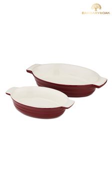 Barbary & Oak Set of 2 Red Oval Oven Dishes (291474) | €34