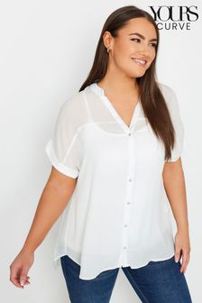 Yours Curve White Half Placket Blouse (291729) | AED139