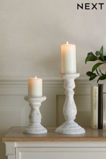 White Wash Pillar Candle Holder (293681) | kr223 - kr290