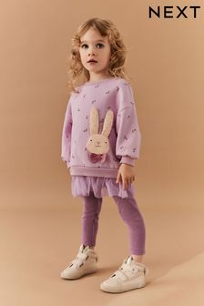 Rosa - Conjunto de sudadera y leggings con bajo de malla (3 meses-7 años) (294226) | 24 € - 29 €