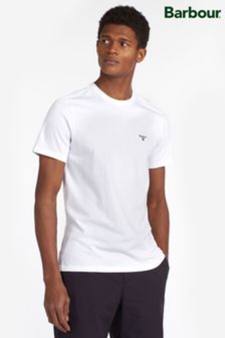 Barbour® White Mens Sports T-Shirt (294380) | AED210