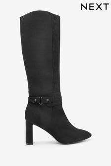 Black Regular/Wide Fit Forever Comfort® Elastic Knee High Boots (295383) | $97