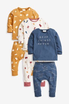 6 Pack Slogan T-Shirt And Leggings Set (0mths-2yrs)