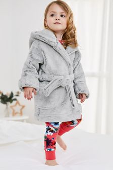 Grey Soft Touch Fleece Dressing Gown (9mths-12yrs) (297028) | SGD 18 - SGD 29