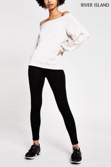 Leggings River Island taille haute en jersey noirs