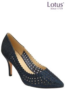 Lotus Navy Blue Stiletto-Heel Pointed Toe Court Shoes (297414) | OMR36
